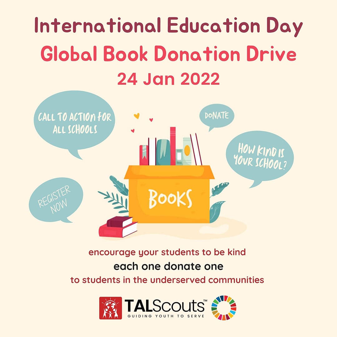 TALYouth volunteers delivering books to a partner school