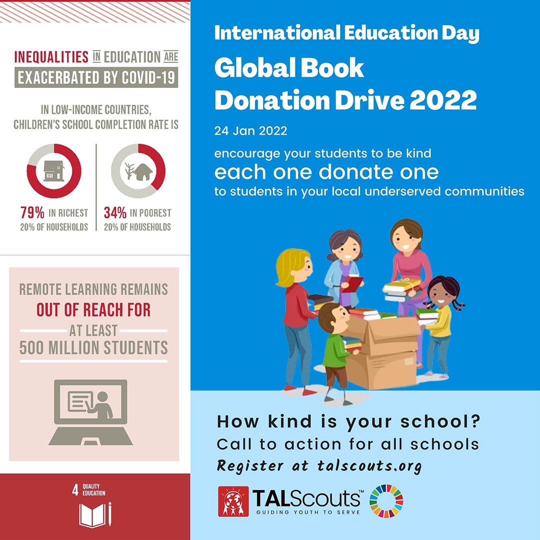 Volunteers packing educational supplies for underserved schools