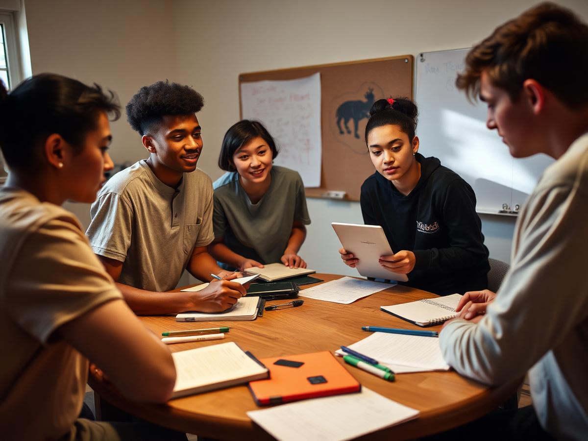 Students collaborating on a social innovation idea